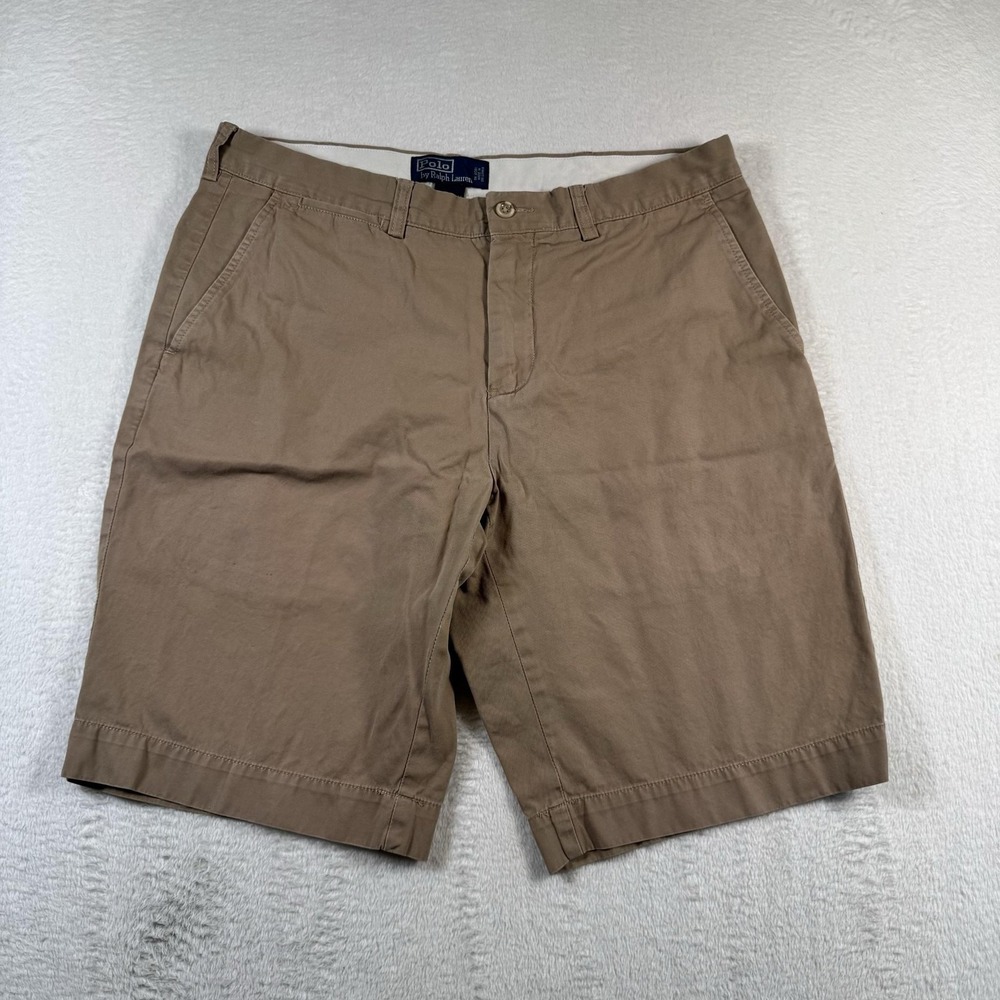 Polo Ralph Lauren Shorts Mens 34 Beige 11 In Inseam Chino Canvas Casual Summer